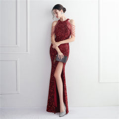 Sequined Split Maxi Dress