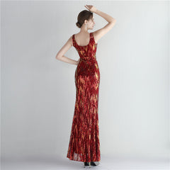 Sequined Split Maxi Dress