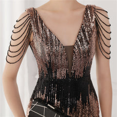 Sequined Fishtail Maxi Dress