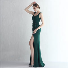 Elegant V-Neck Split Maxi Dress