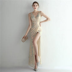 Sequined Split Maxi Dress