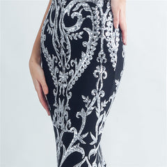 Ostrich Feather Strapless Maxi Dress