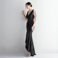 Sequin Fringe Maxi Dress