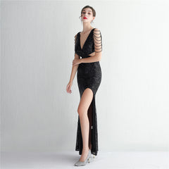 Sequined Fishtail Maxi Dress