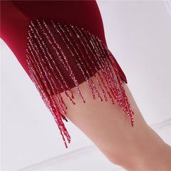 Beaded Fringe V-Neck Cami Dress