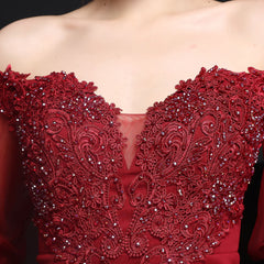 Lace Rhinestone Fishtail Maxi Dress