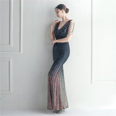 Sequined Fishtail Maxi Dress