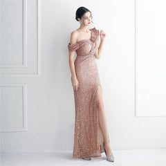 Sequined Fishtail Maxi Dress