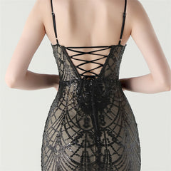 Beaded Corset Sequined Maxi Dress