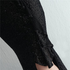 Sequined Split Fishtail Maxi Dress