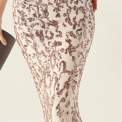 Beaded Embroidery Sequined Maxi Dress