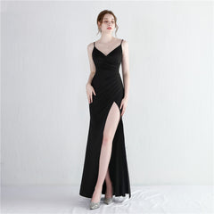 V-Neck Split Fishtail Maxi Dress