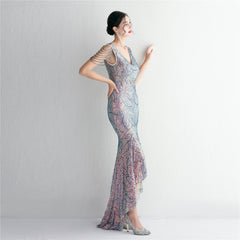 Sequin Fringe Maxi Dress