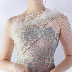 One-Shoulder Sequin Maxi Dress