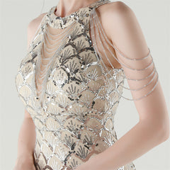 Sequined Fishtail Maxi Dress