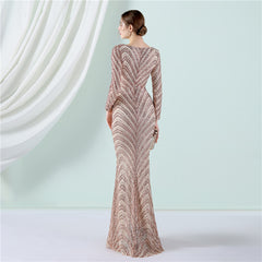 Sequined Fishtail Maxi Dress