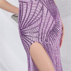 Sequined Split Maxi Dress