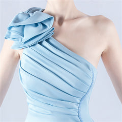 One-Shoulder Beaded Rhinestone Maxi Dress