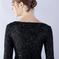 Ostrich Feather Sequin Maxi Dress