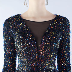 Ostrich Feather Sequined Maxi Dress