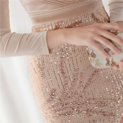 Sequin Fishtail Maxi Dress