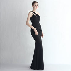 One-Shoulder Asymmetric Split Maxi Dress