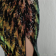 Sequined Split Maxi Dress