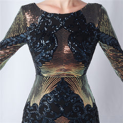 Sequin Long-Sleeve Bodycon Dress