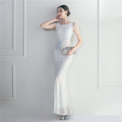 Sequined Fishtail Maxi Dress