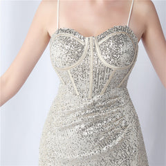 Sequined Side-Slit Maxi Dress