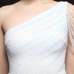 Sequined Rhinestone Evening Gown