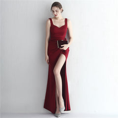 Elegant V-Neck Split Maxi Dress