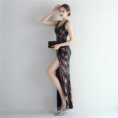 Sequined Split Maxi Dress
