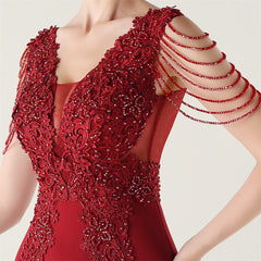 Beaded 3D Appliqué Evening Dress