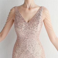 Sequined Fringe Fishtail Maxi Dress