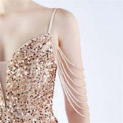 Asymmetric Sequin Maxi Dress