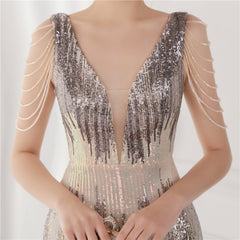 Sequined Fishtail Maxi Dress