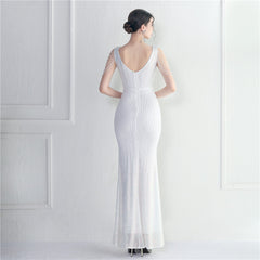 Sequined Fishtail Maxi Dress