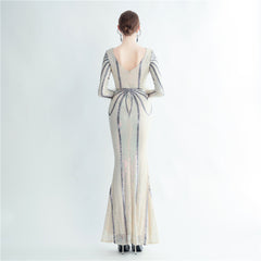 Sequin Feather Maxi Dress