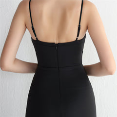 V-Neck Split Fishtail Maxi Dress