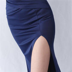 Strapless Boned Split Maxi Dress