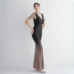 Ombre Sequin Maxi Dress