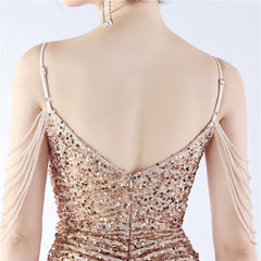 Asymmetric Sequin Maxi Dress