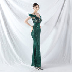 V-Neck Split Maxi Dress