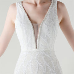 Backless Sequined Fishtail Maxi Dress