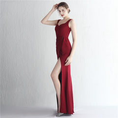 Elegant V-Neck Split Maxi Dress