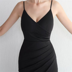 V-Neck Split Fishtail Maxi Dress