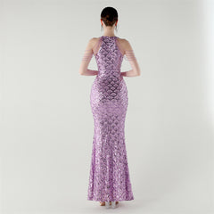 Sequined Fishtail Maxi Dress