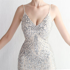 Sequined Fringed Fishtail Maxi Dress