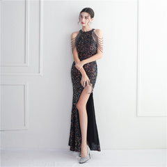 Sequined Split Maxi Dress